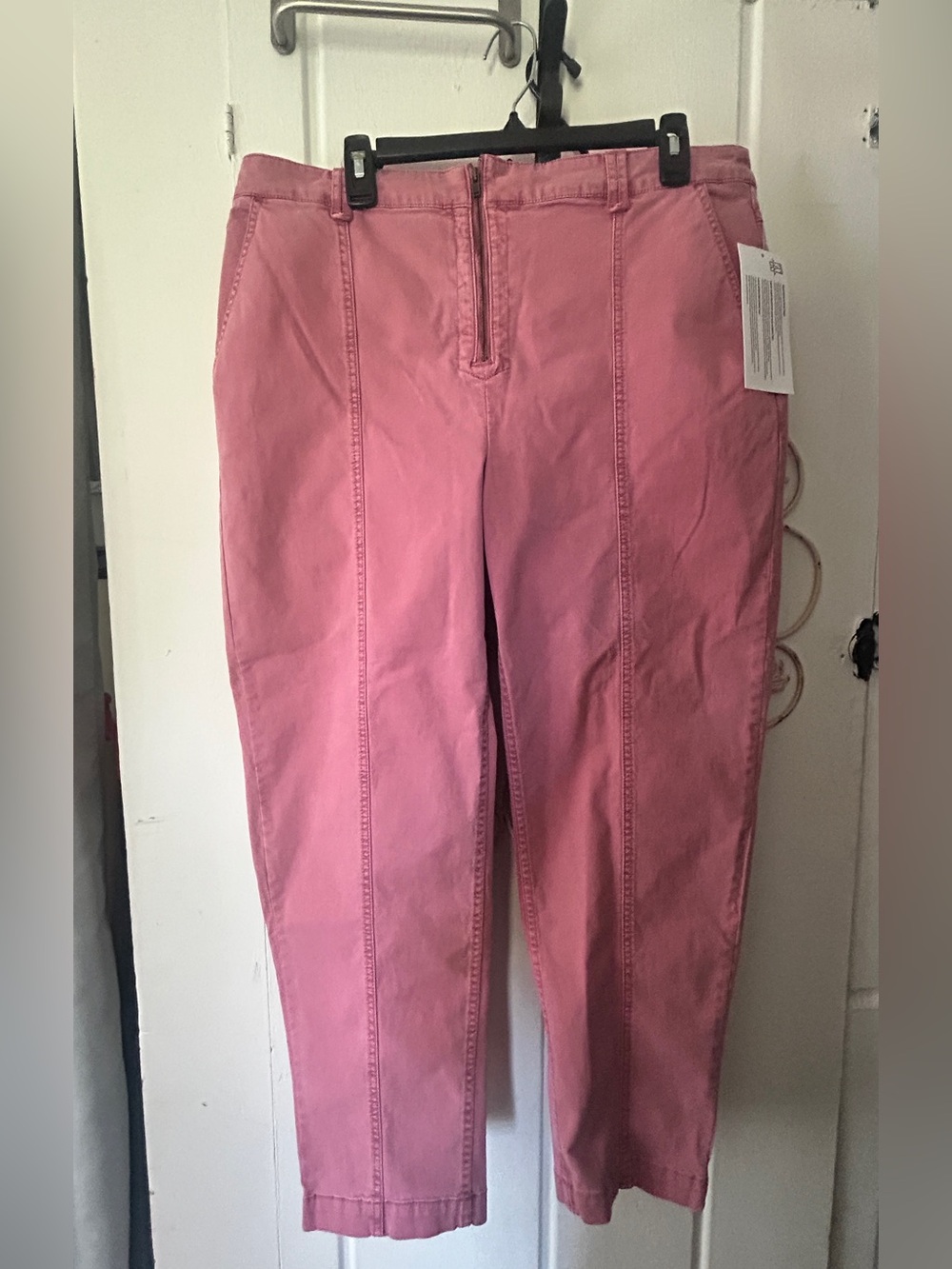 Amazon Essentials Pink Straight-Leg High-Rise Jeans